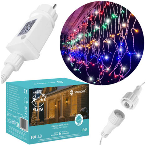 SPRINGOS Lichterkette 300 LED 14,5 m bunt Flash Funktion Stromversorgung Lichtervorhang Lichtdekoration Indoor/Outdoor Weihnachten/Weihnachtsdekoration LED-Leuchten LED-Lämpchen (1/5)