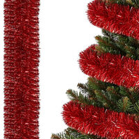 Weihnachtsbaumkette 6m rot, Weihnachtsbaumgirlande, Durchmesser 7cm