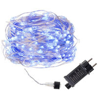 LED-Lichterkette mit 100 LEDs 13 m 8 Funktionen Stromversorgung blaues Licht