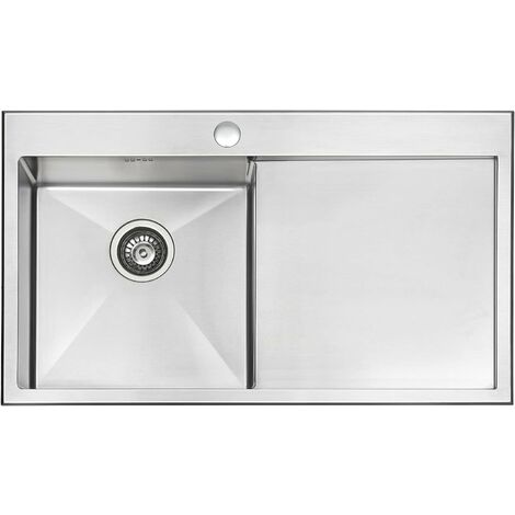 JASSFERRY Küchenspüle 1,2mm Dicke 304 Edelstahl,1 Becken 860 x 510 mm Rechts Hand Abtropffläche