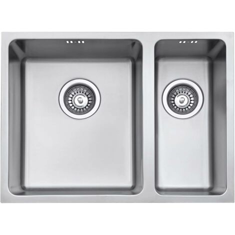 JASSFERRY Küchenspüle 1,5 Becken Unterbau-Küchenspüle, 590 x 440 mm Unterbauspüle aus Edelstahl mit Abfallsieb