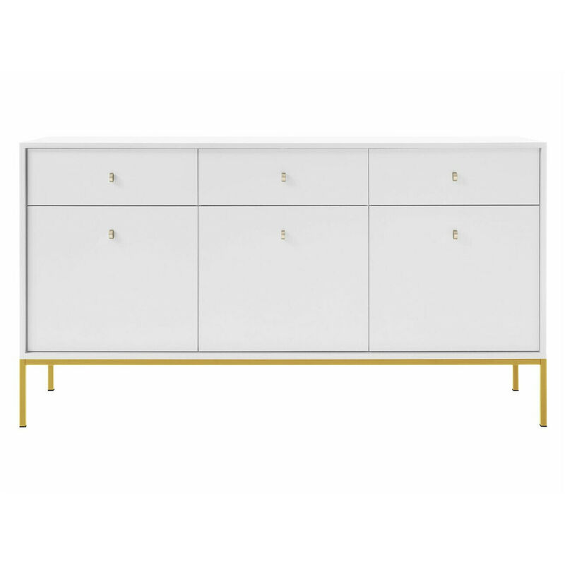 Bureau/meuble de rangement Fox 110cm - blanc/noyer Moderne, Design