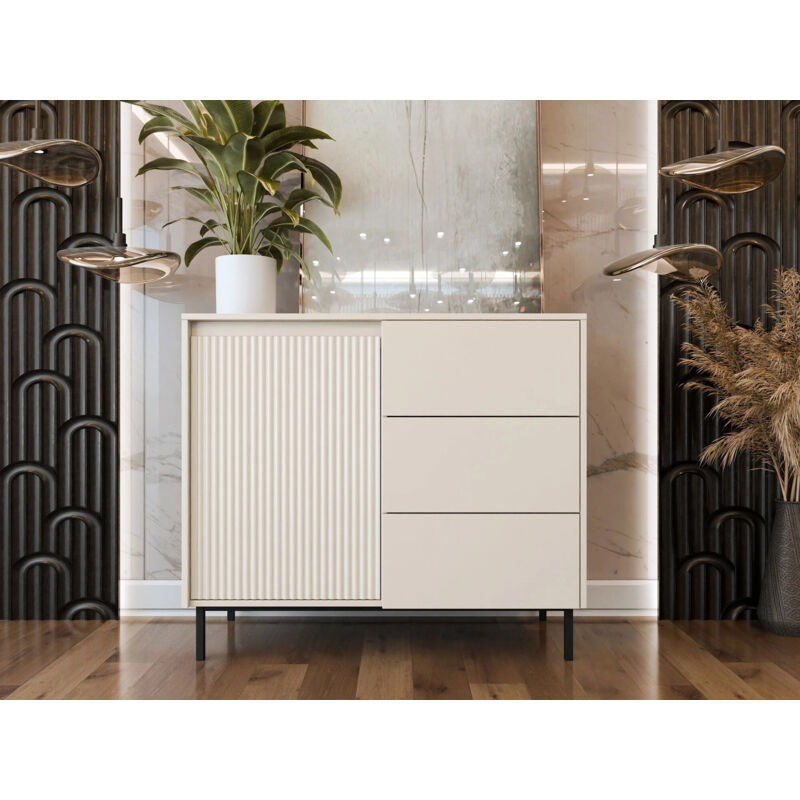 Commode Chambre, Buffet, Pour Salon, Chambre à Coucher, Blanc Crème