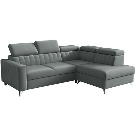 Canapé d'angle Columbus 202, Velutto 18, Fonction de couchage, Boîte de literie, 249x195x80cm (1/5)