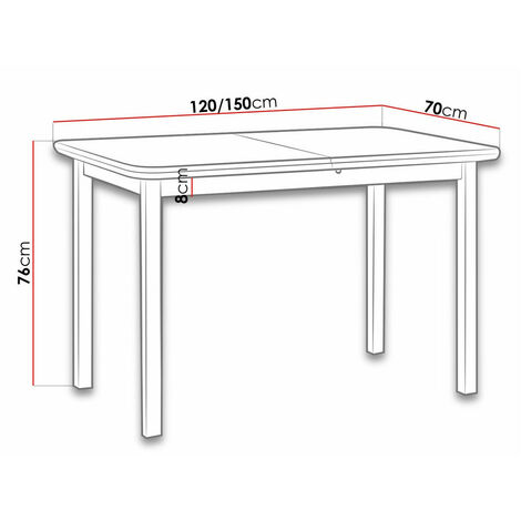 Table Victorville 117, Noix, 76x70x120cm, Allongement, Placage de bois naturel, Bois