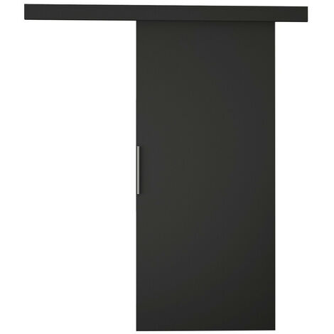 Mirjan24 – Porte coulissante 860x2050mm en stratifié noir – Système de Laguna – Mécanisme de fermeture silencieux – Installation universelle (1/3)