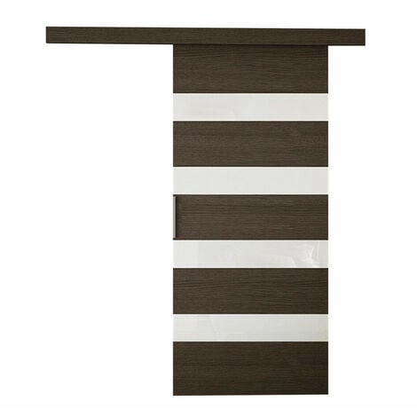 Porte coulissante Closico 173, Marron + Blanc