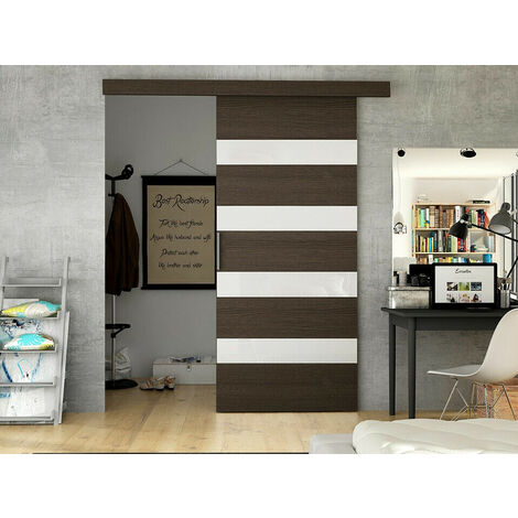 Porte coulissante Closico 173, Marron + Blanc
