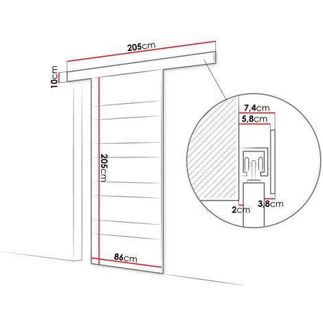 Porte coulissante Closico 173, Marron + Blanc
