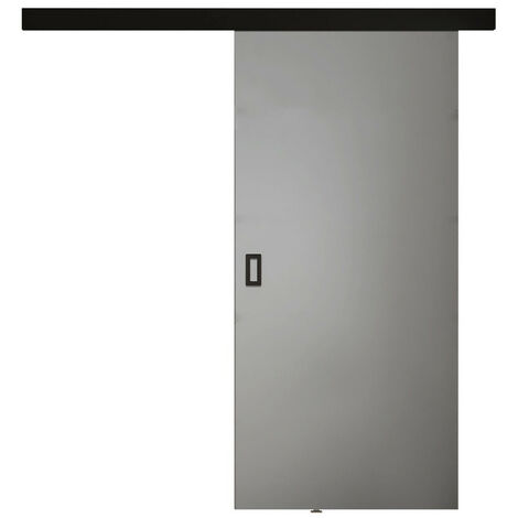 Mirjan24 – Porte coulissante 205x86 cm en stratifié aluminium – Couleur graphite – Mécanisme coulissant personnalisé pour espace moderne