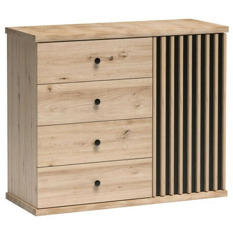 Commode Venmava 104 , Avec tiroirs et portes, Nombre de tiroirs: 0, 85x102x41cm