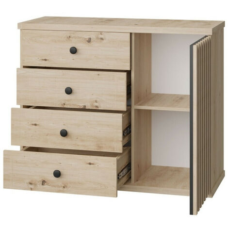 Commode Venmava 104 , Avec tiroirs et portes, Nombre de tiroirs: 0, 85x102x41cm
