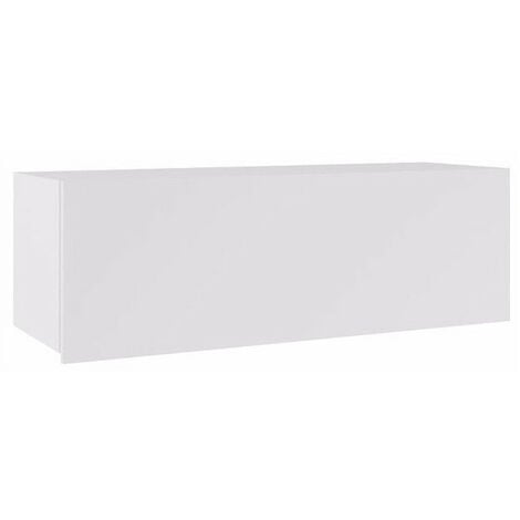 Armoire murale Tivdalu 101, Blanc + Blanc brillant