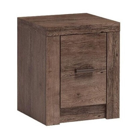 Table de chevet Serfeno 118, Chêne sombre, Nombre de tiroirs: 0, Le nombre de portes: 1, 55x45x42cm, Stratifié (1/4)