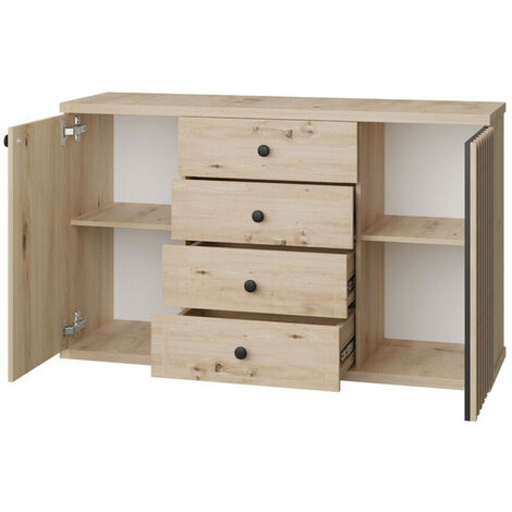 Commode Venmava 103 , Avec tiroirs et portes, Nombre de tiroirs: 0, 85x142x41cm