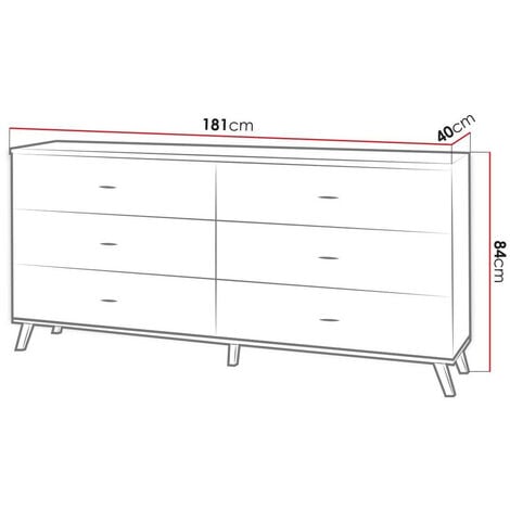 Commode Talsere 104 , Avec tiroirs, Nombre de tiroirs: 0, 84x181x40cm