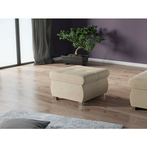 Pouf Comfivo 122, Zetta 291, 39x60x60cm, Diamètre: 0, Tapisserie, Pieds: Métal, 0