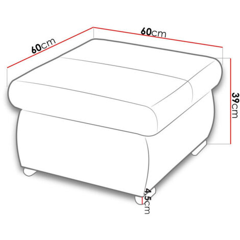 Pouf Comfivo 122, Zetta 291, 39x60x60cm, Diamètre: 0, Tapisserie, Pieds: Métal, 0