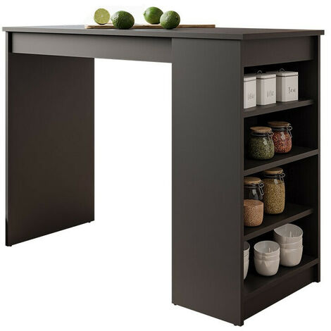 Mirjan24 – Table de bar Comfivo 259 – Noir – 115x50x102cm – Stratifié – Pour cuisines et espaces de loisirs – Montage rapide inclus