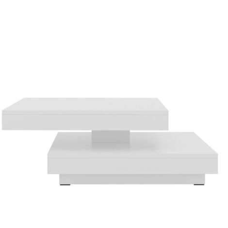 Table basse transformateur Comfivo 385, Blanc, 34x70x70cm, Diamètre: 0, Stratifié, Angulaire (1/5)