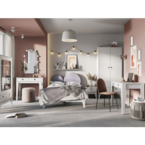 Lit Fresno Z126 , Unique, 120x200, Stratifié, Sommier à lattes, 126x208x102cm