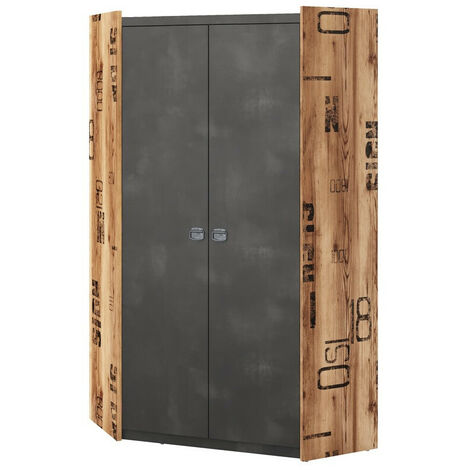 Armoire d'angle Tivtivi 112 , 191x97x97cm, Portes d'armoire: Avec des charnières, Nombre d'étagères: 0 (1/3)