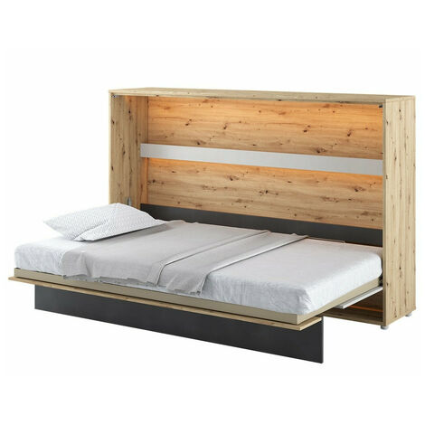 Lit escamotable Concept Pro Lenart Levfere 169 , Unique, 120x200, Stratifié, MDF, Sommier à lattes, 148x211x138cm