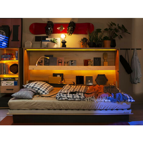 Lit escamotable Concept Pro Lenart Levfere 169 , Unique, 120x200, Stratifié, MDF, Sommier à lattes, 148x211x138cm