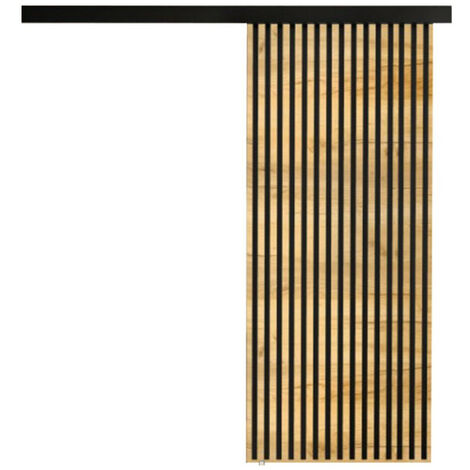 Mirjan24 – Porte coulissante 860x2050mm en chêne doré artisanal et noir – Système de Laguna – Rails aluminium – Mécanisme silencieux
