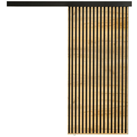 Mirjan24 – Porte coulissante 203 en chêne doré artisanal et noir – Système de Laguna avec rails en aluminium – Mécanisme de fermeture silencieux