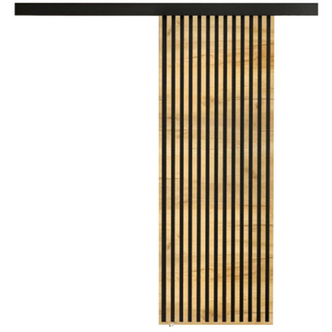 Mirjan24 – Porte coulissante Dover 201 – Chêne doré artisanal et noir – Largeur 760mm, Hauteur 2050mm – Système de coulissement stable