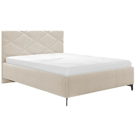 Lit Beloit 116, Breeze 01, Double, 140x200, Tapisserie, Sommier à lattes, 149x212x106cm