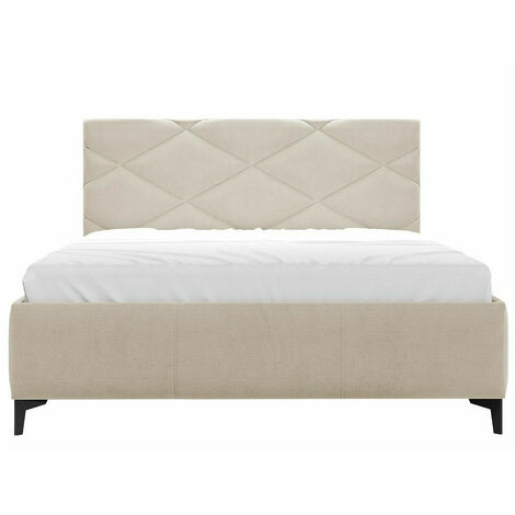 Lit Beloit 116, Breeze 01, Double, 140x200, Tapisserie, Sommier à lattes, 149x212x106cm