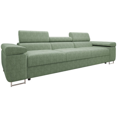 Mobilier1 – Canapé droit 3 places en velours – Dimensions 263x102x70cm – Pieds en métal – Résistance 35000 cycles Martindale (1/5)