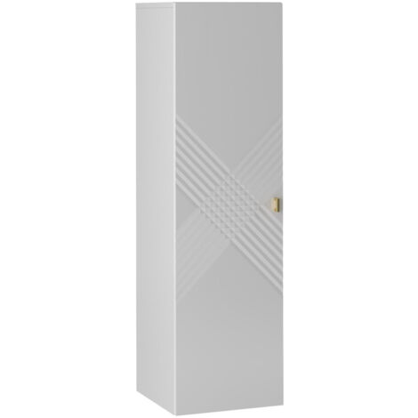 Armoire de salle de bain murale Natar, Blanc + Blanc brillant, Murale, Le nombre de portes: 0, 120x35x35cm, Stratifié, MDF, Nombre de tiroirs: 0 (1/5)