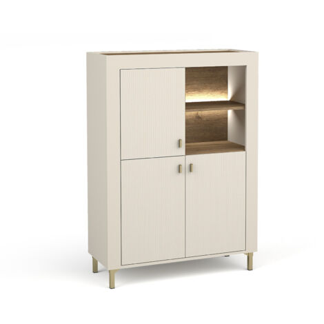 Étagère Mormavu 105, Cachemire, Avec des portes, Stratifié, Le nombre de portes: 0, Nombre de tiroirs: 0, 136x97x40cm, LED (1/5)