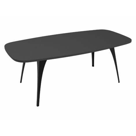 Table basse Oswego 125, Noir, 45x60x120cm, Diamètre: 0, Stratifié, Angulaire (1/3)