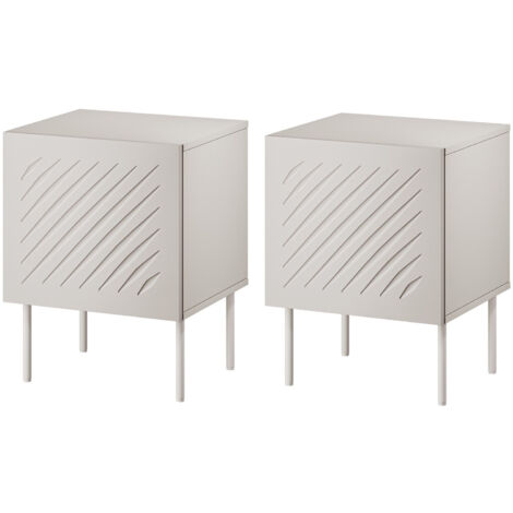 Ensemble de tables de chevet Tolfelo 104, Beige, Nombre de tiroirs: 0, Le nombre de portes: 0, 59x45x40cm, Stratifié, MDF (1/5)