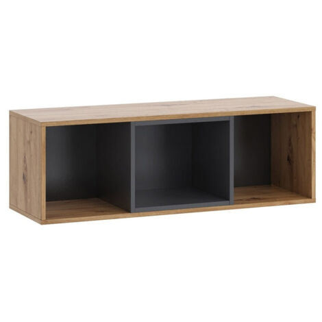 Armoire murale Baltesi 111, Chêne Artisan + Noir, 35x105cm, Le nombre de portes: 033cm, Étagères, Stratifié