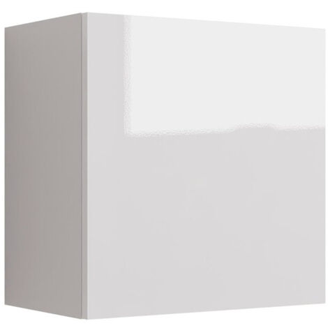 Armoire murale Vilrin I, Blanc + Blanc brillant, 50x50cm, Le nombre de portes: 130cm, Disponible, MDF, Stratifié (1/5)