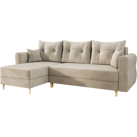 Canapé d'angle Veldala 102, Manila 02, Fonction de couchage, Boîte de literie, 238x138x85cm, 0 (1/5)