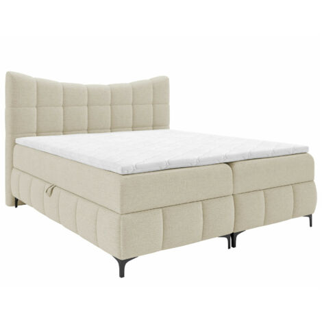 Lit boxspring Littera, Freya 210.03, Continental, Double, 180x200, Tissu, Disponible, 184x210x120cm (1/5)