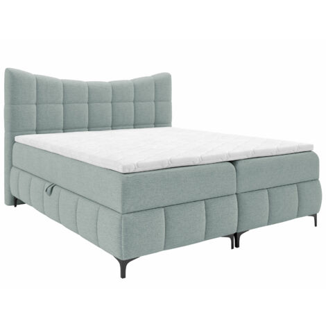 Lit boxspring Littera, Freya 210.20, Continental, Double, 180x200, Tissu, Disponible, 184x210x120cm (1/5)