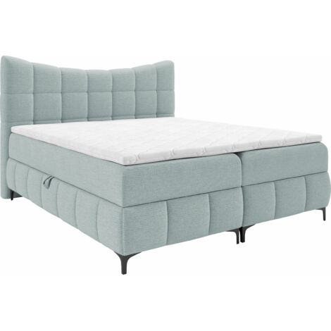 Lit boxspring Littera, Freya 210.30, Continental, Double, 200x200, Tissu, Disponible, 204x210x120cm (1/5)