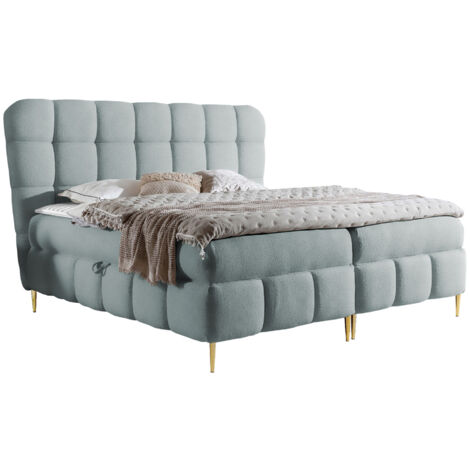 Lit boxspring Musica, Freya 210.20, Continental, Double, 180x200, Tissu, Disponible, 204x208x122cm (1/5)