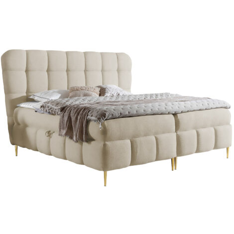 Lit boxspring Musica, Freya 210.03, Continental, Double, 180x200, Tissu, Disponible, 204x208x122cm (1/5)