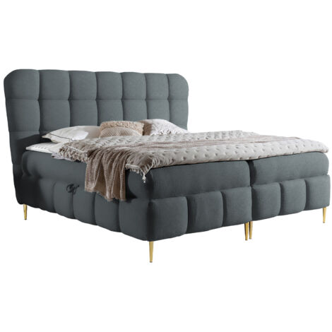Lit boxspring Musica, Freya 210.23, Continental, Double, 180x200, Tissu, Disponible, 204x208x122cm (1/5)