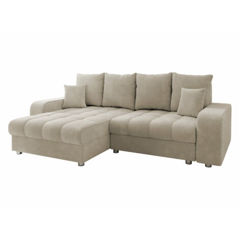 Canapé d'angle Sanford 102, Manila 02, Fonction de couchage, Boîte de literie, 250x166x94cm, 0 (1/5)