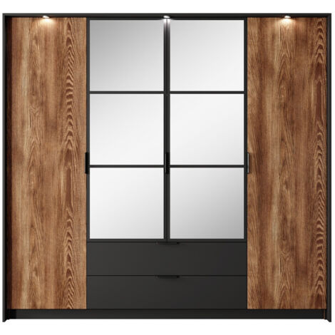 Armoire Flodale 101 , 210x224x59cm, Portes d'armoire: Avec des charnières, Nombre d'étagères: 0