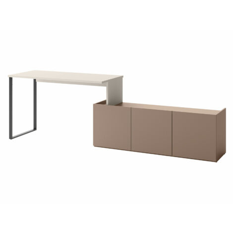 Mobilier1 – Bureau Delruvi 110 – Stratifié et métal – Dimensions 125x77x55cm – Système 'Push to open' pour accès facile (1/5)